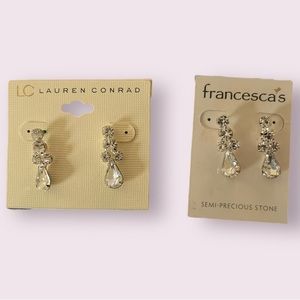 Set of  2 matching crystal earrings